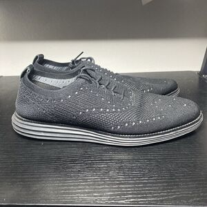 Cole Haan Original Knit Wingtip Shoes Black Mens Size 11 C28443 SP